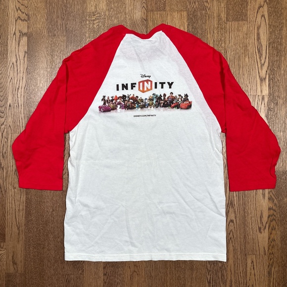 Disney Infinity 1.0 Video Game Jack Sparrow Promo 3/4 Sleeve T Shirt Mens M - Picture 2 of 8